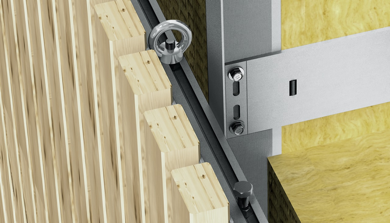 Vorgehängte hinterlüftete Holzfassade mit vertikaler Lattung
