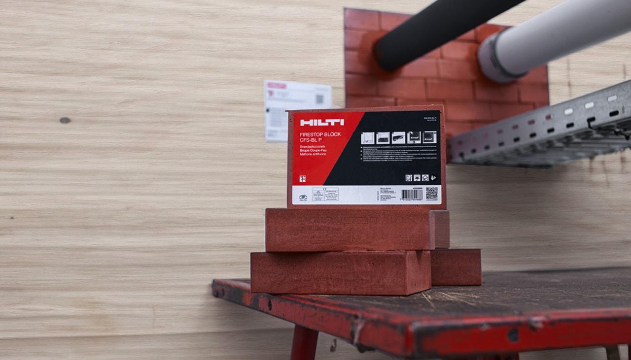 Hilti tuletõkkeplokid üksteise peale asetatuna