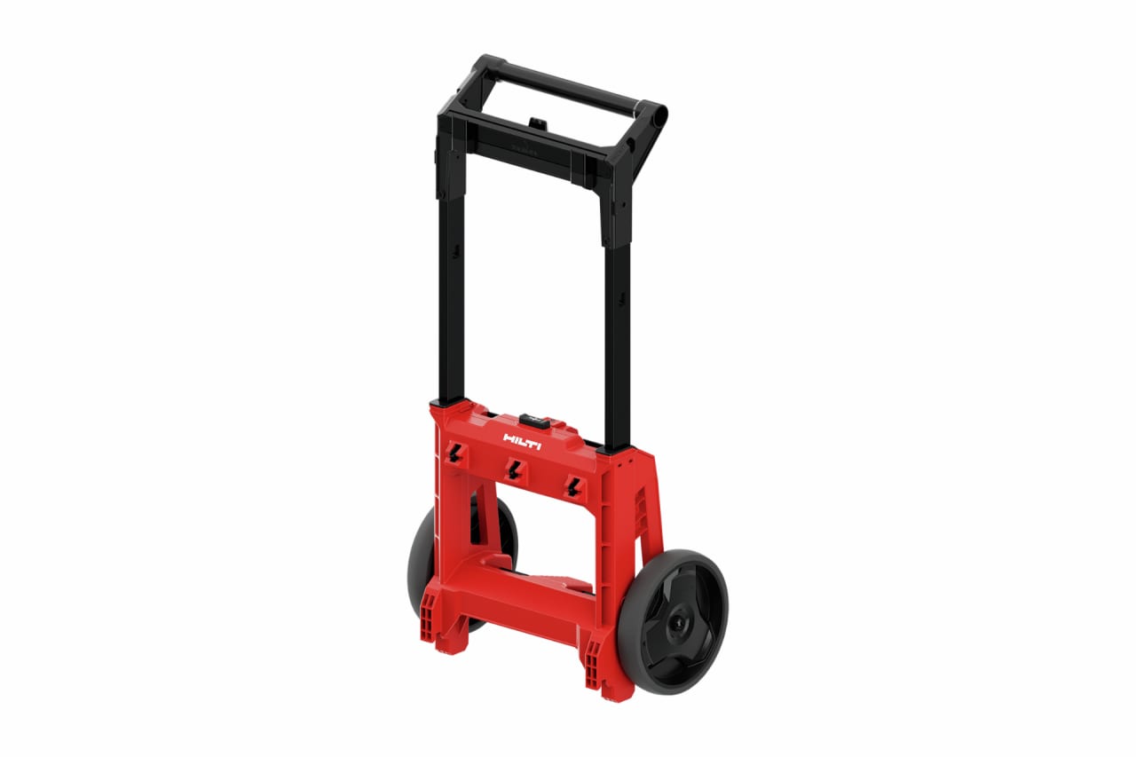 Abbildung zeigt, wie der ProKit Trolley von den Werkezugboxen abgenommen wird