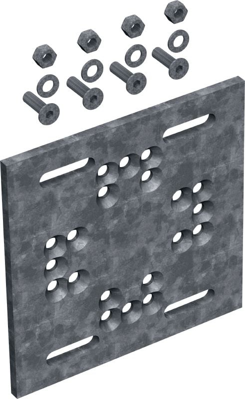 Modulaarne plaat MT-P-G OC Modulaarne plaat modulaarsete konstruktsioonide kinnitamiseks metallkonstruktsioonidele ilma otsekinnitamise vajaduseta