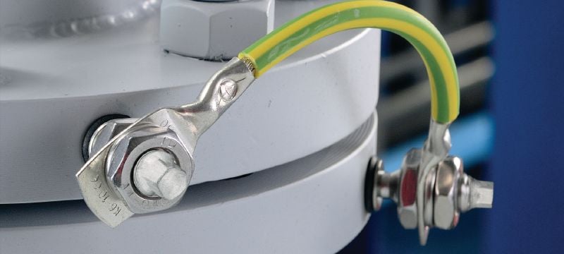 Elektriline ühendus S-BT-ER Keermestatud sissekruvitav nael (roostevaba teras, meetermõõdustikus keere) elektrilistele ühendustele terasel väga korrodeerivates keskkondades Rakendused 1