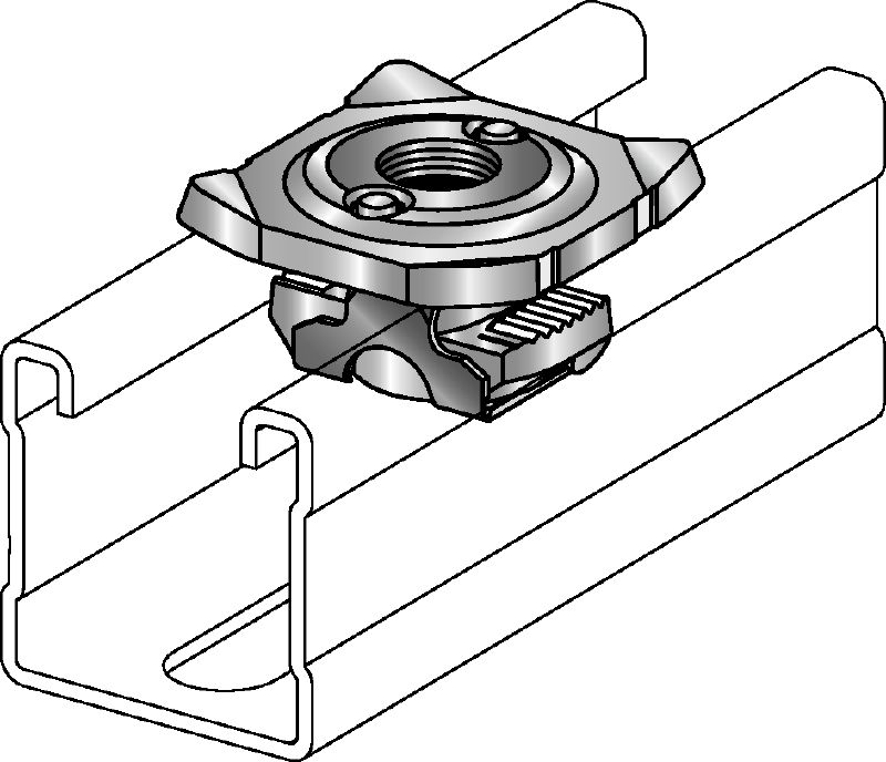Toruklambri kinnitusalus MQA-F Kuumtsingitud (HDG) toruklambri kinnitusalus keermestatud osade ühendamiseks MQ tugiposti kanalitega