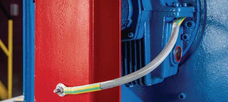 Kruvi-nael S-BT-EF HC Keermestatud kruvi-nael (süsinikteras, meeterkeere) terasel olevate elektriliste ühenduste jaoks mõõdukalt söövitavates keskkondades, ühendatud kaabli soovitatav maksimaalne ristlõike osa 120 mm² Rakendused 1