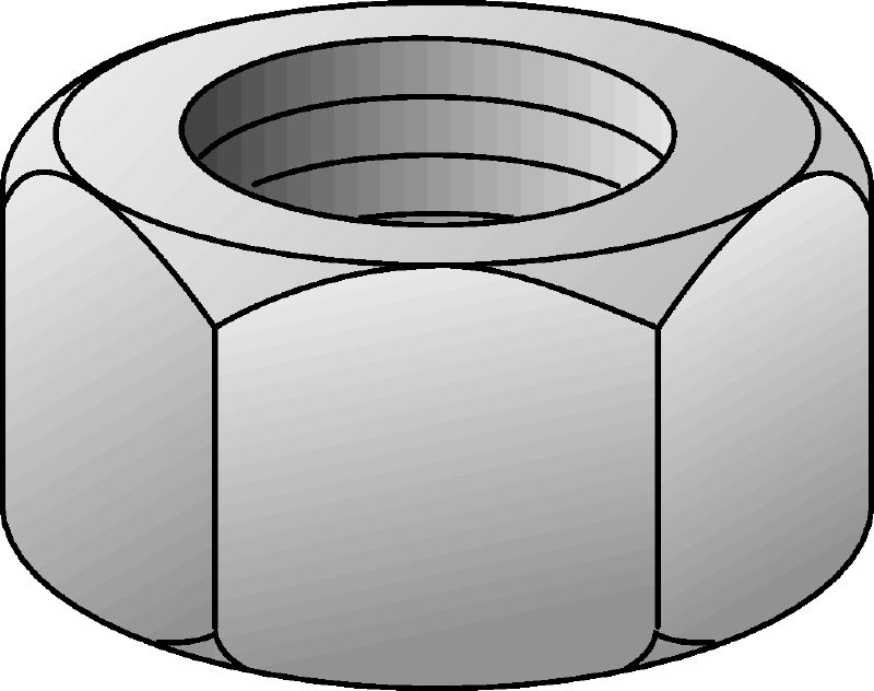 Galvanized grade 8 hexagon nut DIN 934 Galvanized grade 8 hexagon nut corresponding to DIN 934