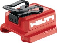 USB laadimisadapter CU 2-12 USB laadimisadapter Hilti 12V akudele tahvelarvutite, telefonide ja muude USB-C või USB-A portidega seadmete laadimiseks.