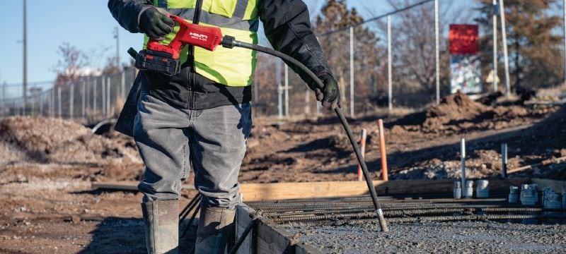 NCV 4-22 betooni akuvibraator Käeshoitav pliiatsikujuline akuvibraator harjadeta mootoriga väikeste betoonivalude tihendamiseks (Nuroni akuplatvorm) Rakendused 1