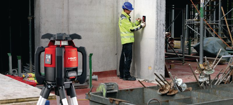 Pöördlaser-lood vabaõhurakendusteks PR 2-HS A12 Tugev pöördlaser välitingimustele, 360° löögikaitse ja kiirelt laetav li-ion aku, horisontaalseteks ja manuaalse kalde rakendusteks Rakendused 1