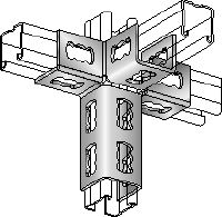 Nurkliitmik MQV-4/3 D Tsingitud kanaliliitmik kolmemõõtmelistele tarinditele