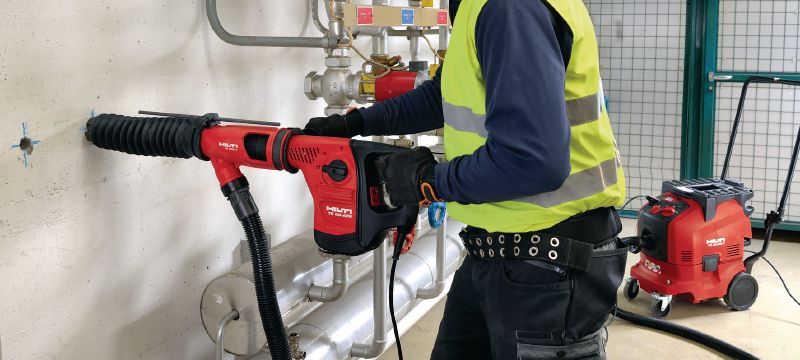 Tolmueemaldussüsteem TE DRS-Y Tolmueemaldussüsteem betooni puurimiseks ja meiseldamiseks Hilti puurvasara SDS Max (TE-Y) jaoks. Rakendused 1