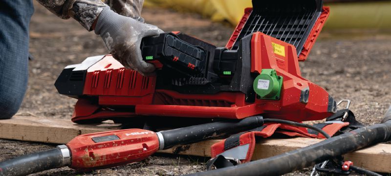 NCV betoonivibraator Betoonivibraatori voolik kasutamiseks Hilti NCV 10-22 akutoitel seljas kantavate betoonivibraatoritega (Nuroni akuplatvorm) Rakendused 1